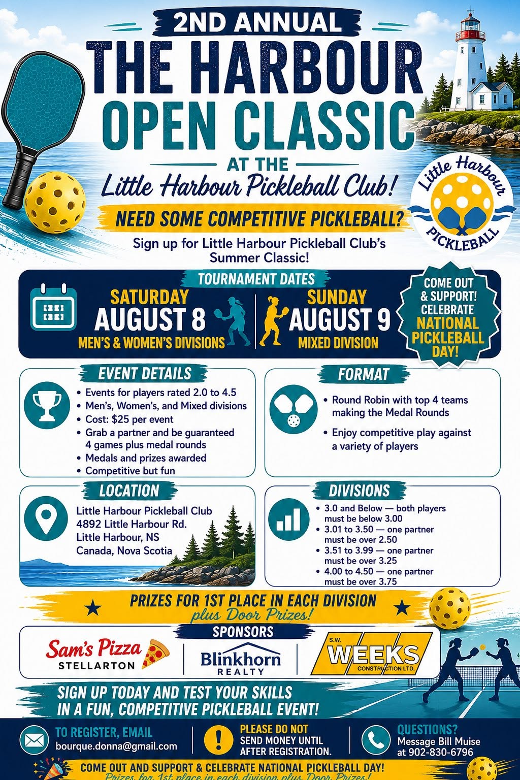 Little Harbour NS Pickleball Upcoming Events